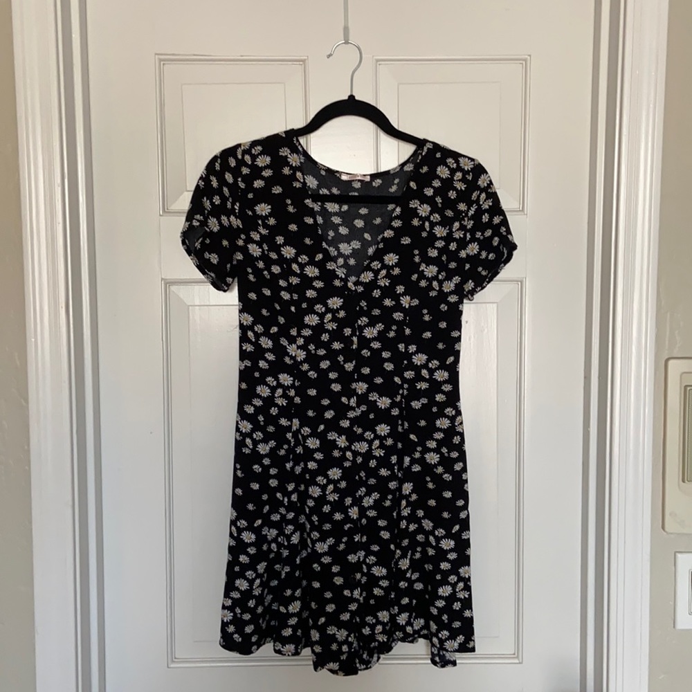 Black sunflower Button Down Mini Dress